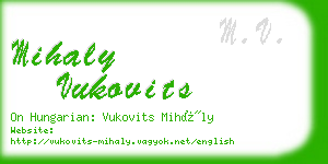 mihaly vukovits business card